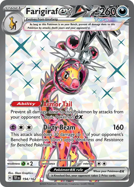 Farigiraf ex, Pokémon card TEF 194 — Temporal Forces set