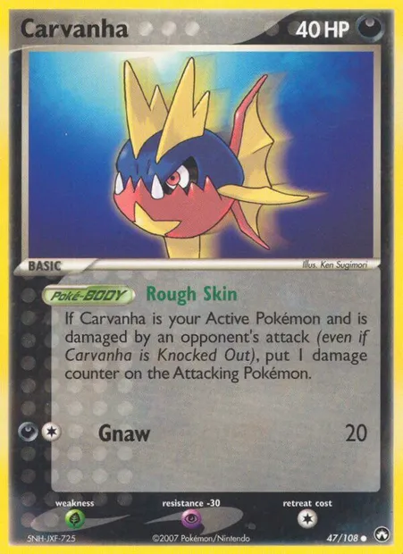 Carvanha, Pokémon card PK 47 — Power Keepers set