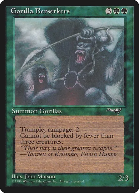 Gorilla Berserkers, Magic card ALL 93a — Alliances set