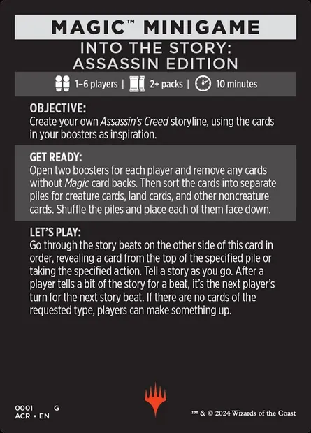 Into the Story: Assassin Edition // Story Beats, carte Magic MACR 1 — extension Assassin's Creed Minigames