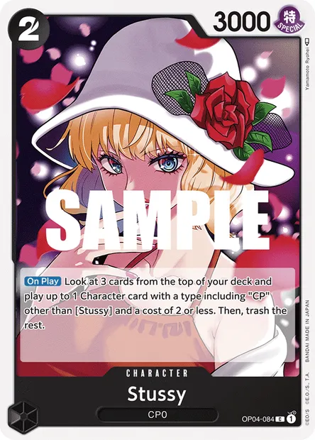 Stussy, One Piece card OP04-084 — KINGDOMS OF INTRIGUE set