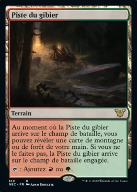 Piste du gibier, carte Magic NEC 169 — extension Neon Dynasty Commander