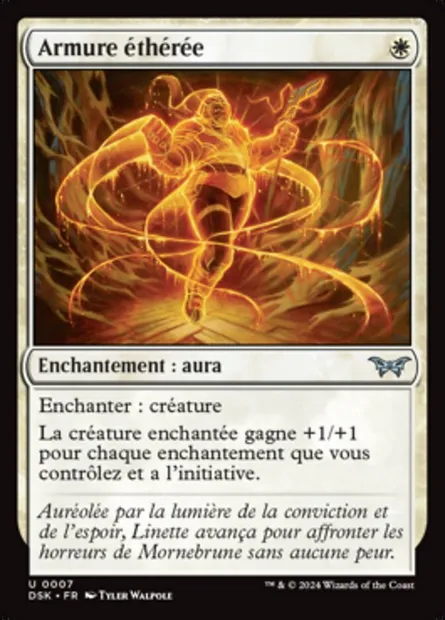 Armure éthérée, carte Magic DSK 7 — extension Duskmourn: House of Horror