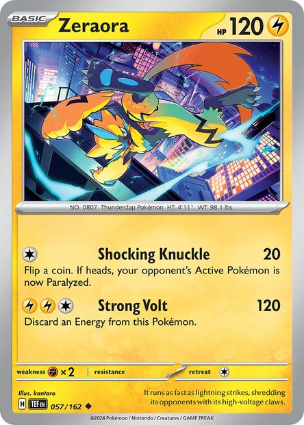 Zeraora, Pokémon card TEF 057 — Temporal Forces set