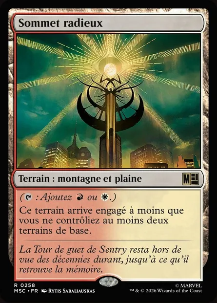 Sommet radieux, carte Magic MSC 258 — extension Marvel Super Heroes Commander