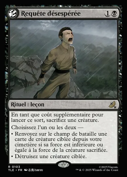 Requête désespérée, carte Magic TLE 103 — extension Avatar: The Last Airbender Eternal