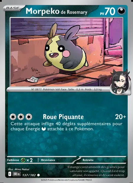 Morpeko de Rosemary, carte Pokémon DRI 137 — extension Rivalités Destinées