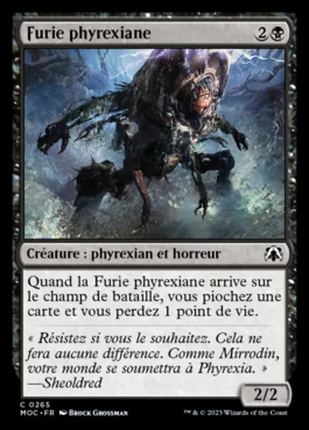 Furie phyrexiane, carte Magic MOC 265 — extension March of the Machine Commander