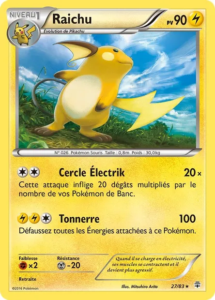 Raichu, carte Pokémon GEN 27 — extension Générations