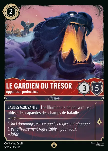 Le gardien du Trésor - Apparition protectrice, carte Disney Lorcana Q2-005 — extension Quête des Illumineurs: Vol au palais