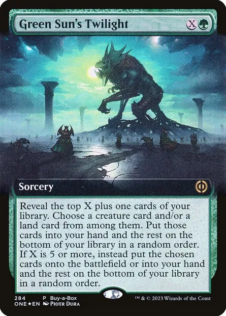 Green Sun's Twilight, Magic card ONE 284 — Phyrexia: All Will Be One set
