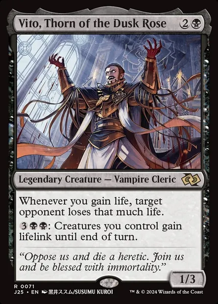 Vito, Thorn of the Dusk Rose, Magic card J25 71 — Foundations Jumpstart set