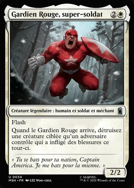 Gardien Rouge, super-soldat, carte Magic MSH 34 — extension Marvel Super Heroes