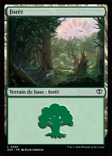 Forêt, carte Magic SOS 280 — extension Secrets of Strixhaven