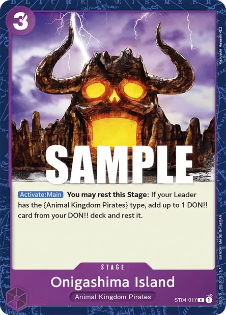 Onigashima Island, carte One Piece ST04-017 — extension Animal Kingdom Pirates