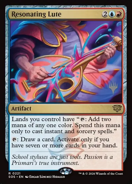 Luth résonnant, carte Magic PSOS 221p — extension Secrets of Strixhaven Promos