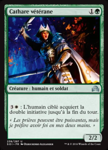 Cathare vétérane, carte Magic SOI 238 — extension Ténèbres sur Innistrad