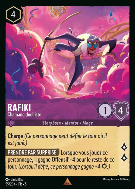 Rafiki - Chamane duelliste, carte Disney Lorcana CH5-055 — extension Ciel Scintillant