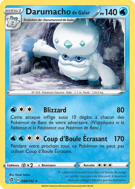 Darumacho de Galar, carte Pokémon RCL 48 — extension Clash des Rebelles