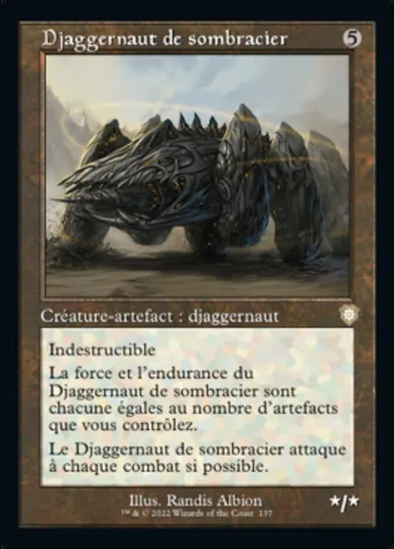Djaggernaut de sombracier, carte Magic BRC 137 — extension The Brothers' War Commander