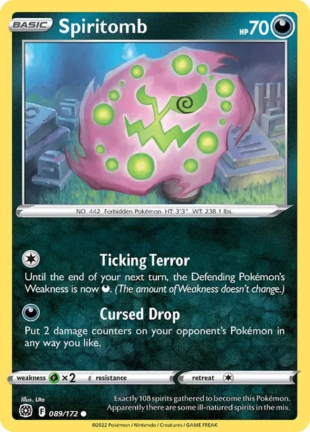 Spiritomb, Pokémon card BRS 089 — Brilliant Stars set