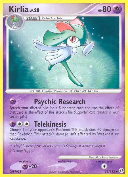 Kirlia, Pokémon card SW 53 — Secret Wonders set