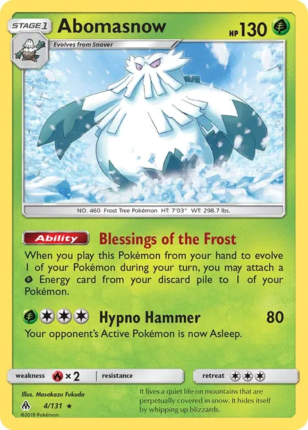 Abomasnow, Pokémon card FLI 4 — Forbidden Light set