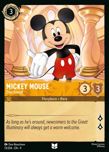 Mickey Mouse - True Friend, Disney Lorcana card CH9-013 — Fabled set