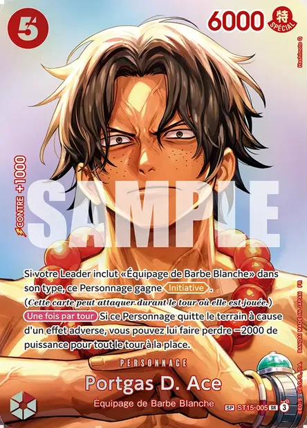 Portgas D. Ace, carte One Piece ST15-005 — extension ROUGE Edward Newgate