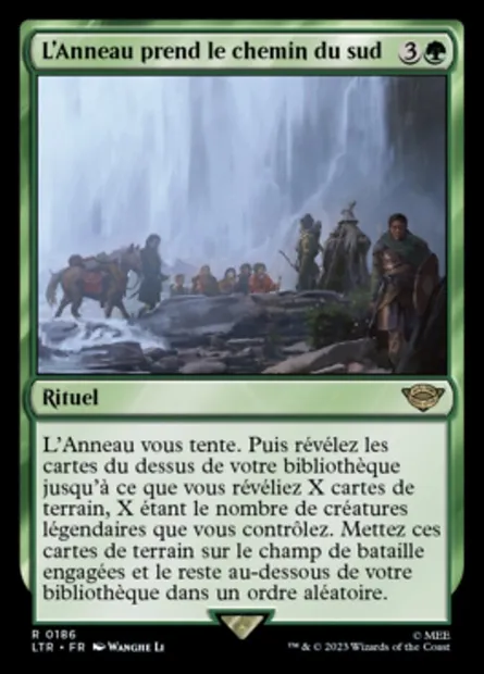 L'Anneau prend le chemin du sud, carte Magic LTR 186 — extension Le Seigneur des Anneaux : chroniques de la Terre du Milieu