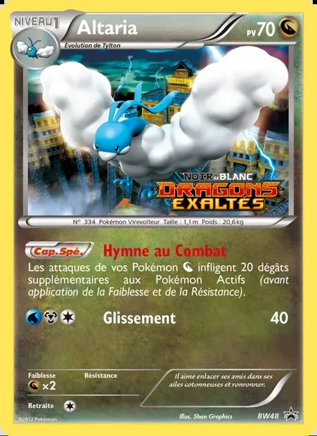 Altaria, carte Pokémon BW 48 — extension Promo BW