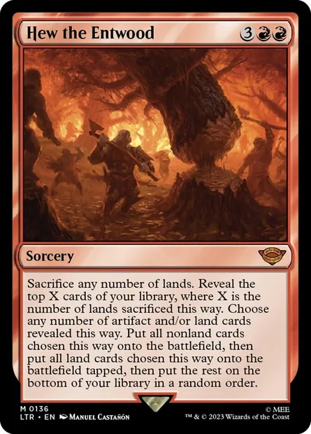 Hew the Entwood, Magic card LTR 136 — The Lord of the Rings: Tales of Middle-earth set