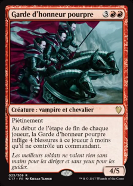 Garde d'honneur pourpre, carte Magic C17 23 — extension Commander 2017