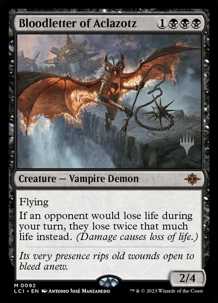 Bloodletter of Aclazotz, carte Magic PLCI 92p — extension The Lost Caverns of Ixalan Promos