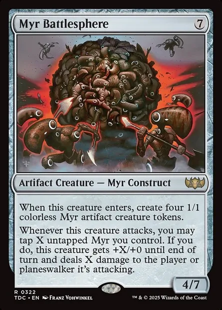 Myr Battlesphere, Magic card TDC 322 — Tarkir: Dragonstorm Commander set