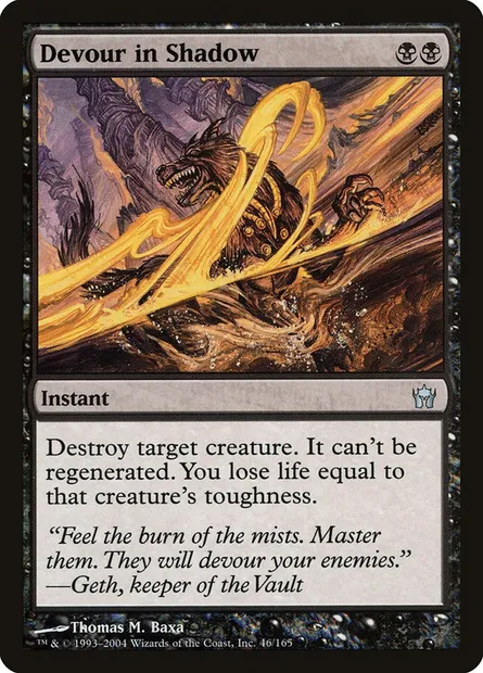 Devour in Shadow, Magic card 5DN 46 — Fifth Dawn set