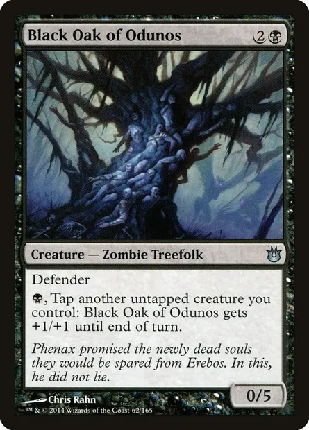 Black Oak of Odunos, Magic card BNG 62 — Born of the Gods set