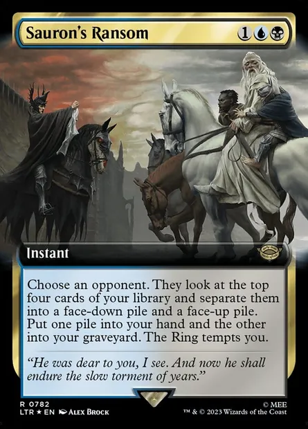 Rançon de Sauron, carte Magic LTR 782 — extension Le Seigneur des Anneaux : chroniques de la Terre du Milieu