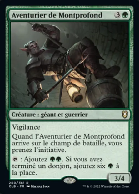 Aventurier de Montprofond, carte Magic CLB 260 — extension Commander Légendes : la bataille de la Porte de Baldur