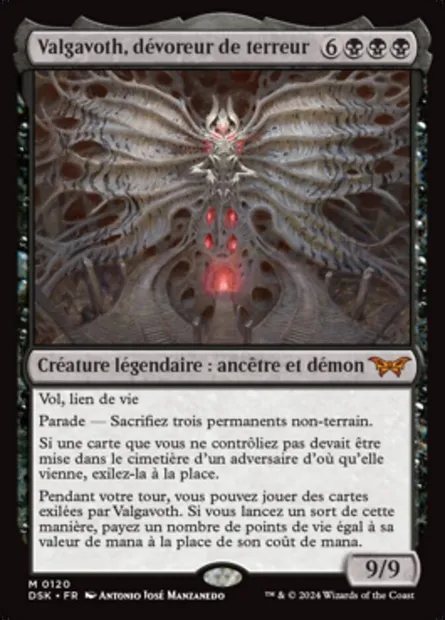 Valgavoth, dévoreur de terreur, carte Magic DSK 120 — extension Duskmourn: House of Horror
