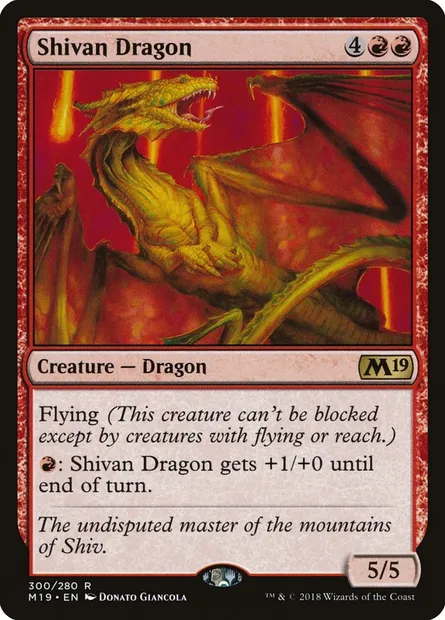 Shivan Dragon, Magic card M19 300 — Core Set 2019 set