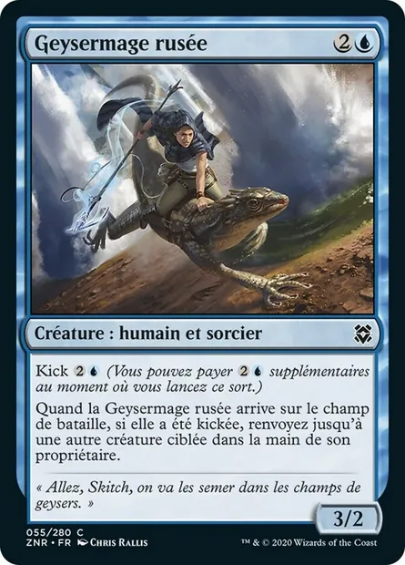 Geysermage rusée, carte Magic ZNR 55 — extension Renaissance de Zendikar