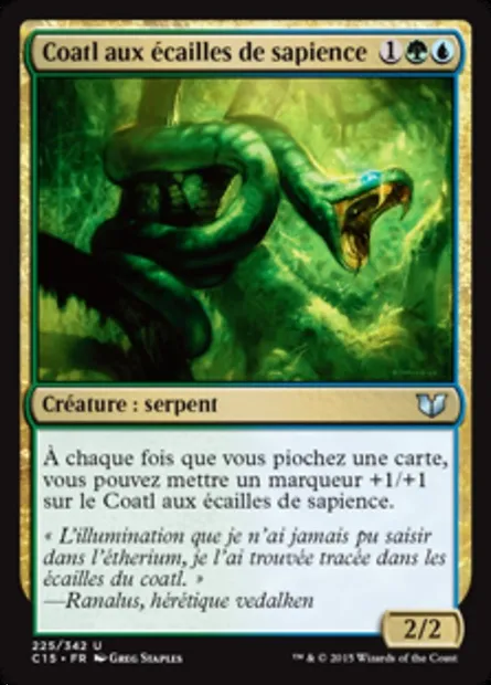 Coatl aux écailles de sapience, carte Magic C15 225 — extension Commander 2015