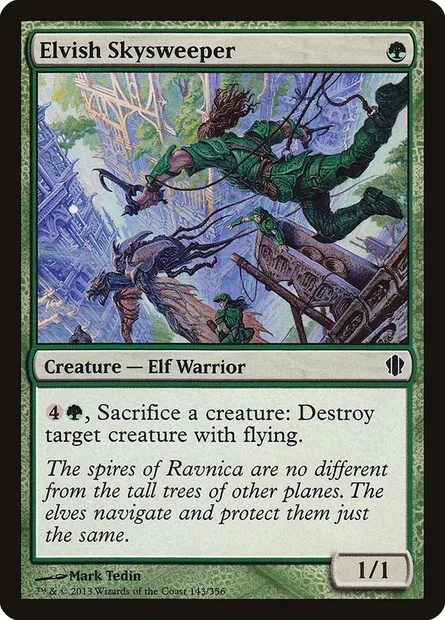 Elvish Skysweeper, Magic card C13 143 — Commander 2013 set