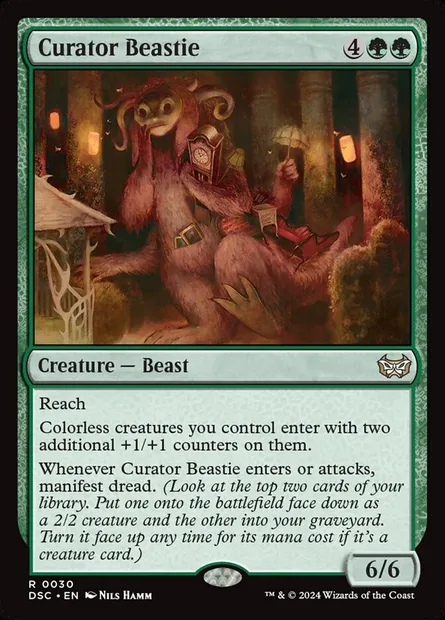 Curator Beastie, Magic card DSC 30 — Duskmourn: House of Horror Commander set