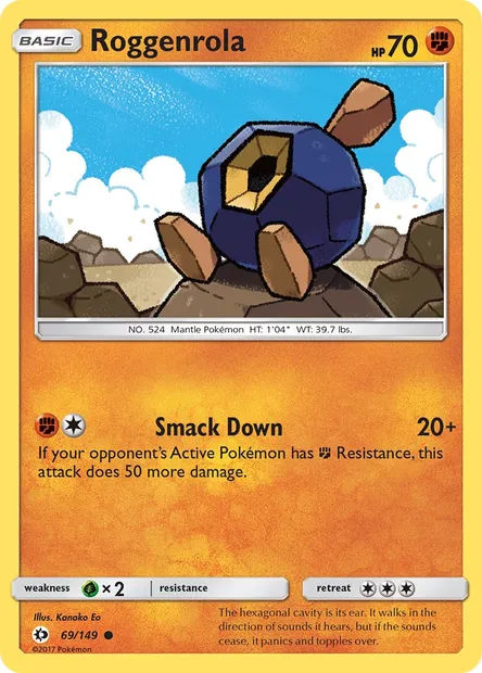 Roggenrola, Pokémon card SUM 69 — Sun & Moon set