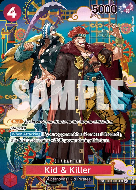 Kidd et Killer, carte One Piece EB01-003 — extension MEMORIAL COLLECTION