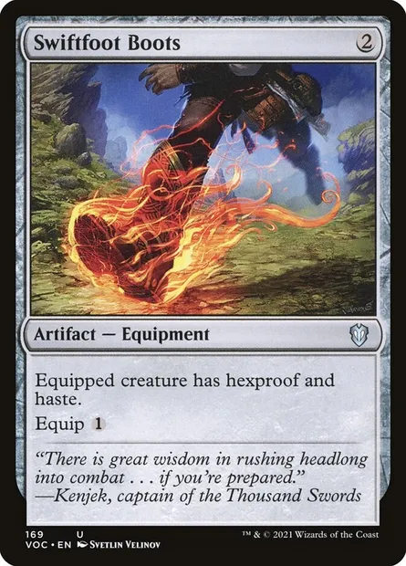 Swiftfoot Boots, Magic card VOC 169 — Crimson Vow Commander set