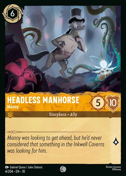 Headless Manhorse - Manny, Disney Lorcana card CH10-004 — Whispers in the Well set