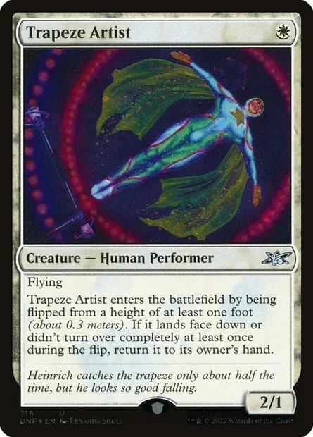 Trapeze Artist, carte Magic UNF 318 — extension Unfinity